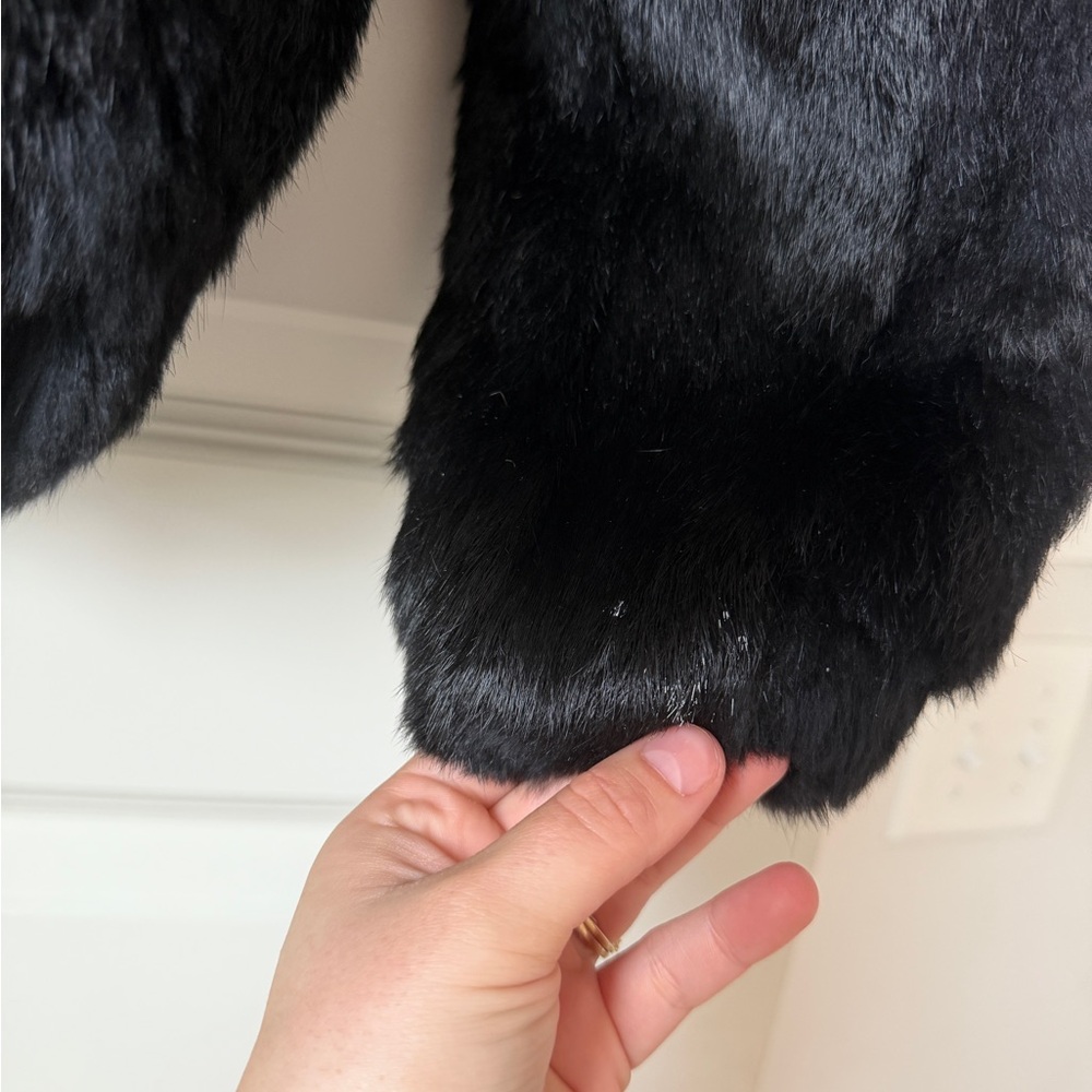 100% Rabbit Fur Zip-Up Jacket - Picture 3 of 8